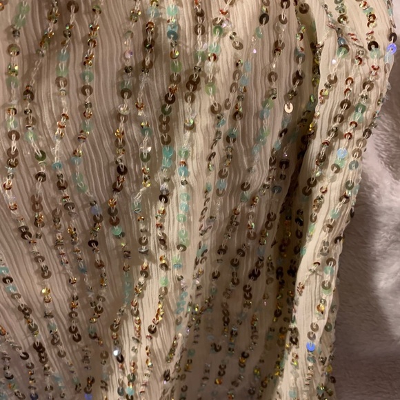 Coldwater Creek XL Cream Top Sequins Galore - Picture 4 of 6